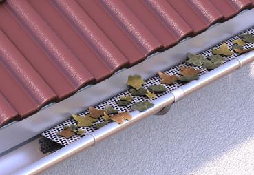 Laubschutz 1,25 Meter Länge aus Aluminium für Dachrinnen NW 150 (333er)